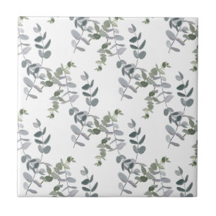 Padrão de Folhas de Eucalipto Verde Sage Elegante