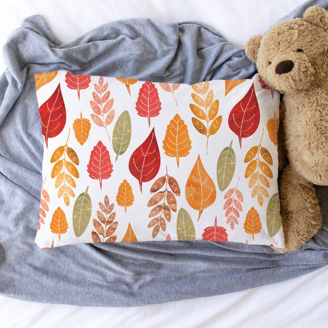 Padrão de Folhas de outono pintadas (Autumn Leaves Pillowcase)