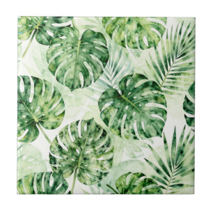 Padrão de Folhas de Palmeira Tropical Monstera em