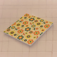 Padrão de Folhas Florais de Flores da Vintage 70s