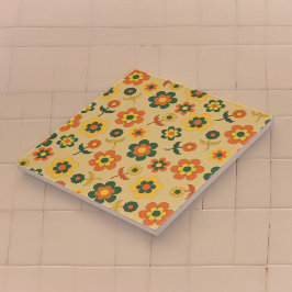 Padrão de Folhas Florais de Flores da Vintage 70s