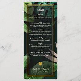 Padrão de Folhas Tópicas | Cartão de Menu Casament