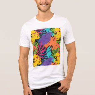 Padrão de Folhas Tropicais Exóticas Coloridas