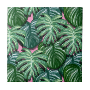 Padrão de Folhas Tropicais - Folhagem Verde