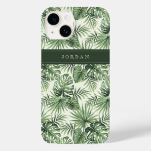 Padrão de Folhas Tropicais Verdes