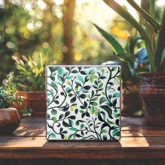 Padrão de Folhas Verde e Amarelo