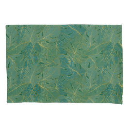 Padrão de folhas verdes e douradas