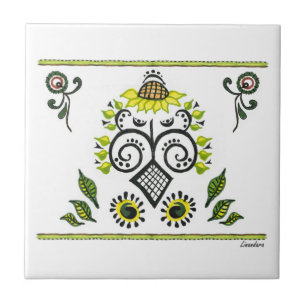 Padrão de Folk de Girassol por Alexandra Cook