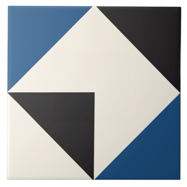 Padrão de Forma Geométrica Moderna Azul (Frente)