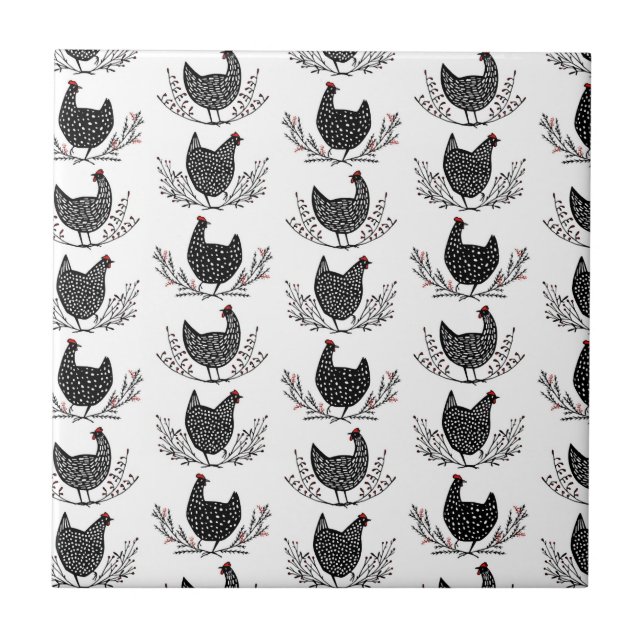 Padrão de frango sem costura (Frente)