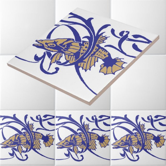 Padrão de friso Art Nouveau 1905 Peixe e Algas (Criador carregado)