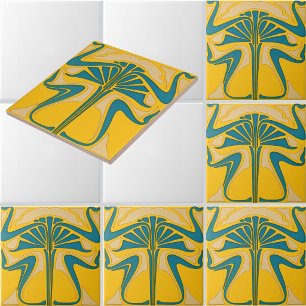 Padrão de friso de ornamento floral art nouveau re