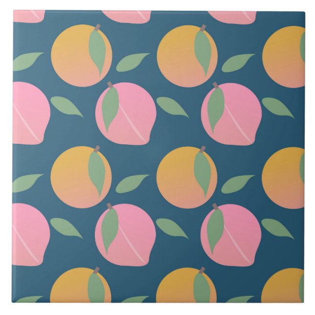 Padrão de Fruta Laranja Pêssego Rosa (Frente)