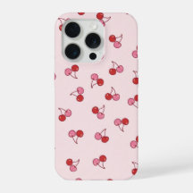 Padrão de Frutas Cereja Rosa Fofo