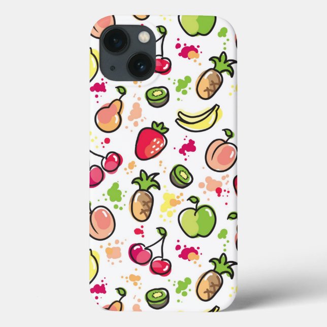 padrão de frutas desenhadas à mão (Verso)