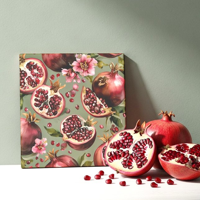 Padrão de Frutas e Flores de Romã Luxuriante (Criador carregado)
