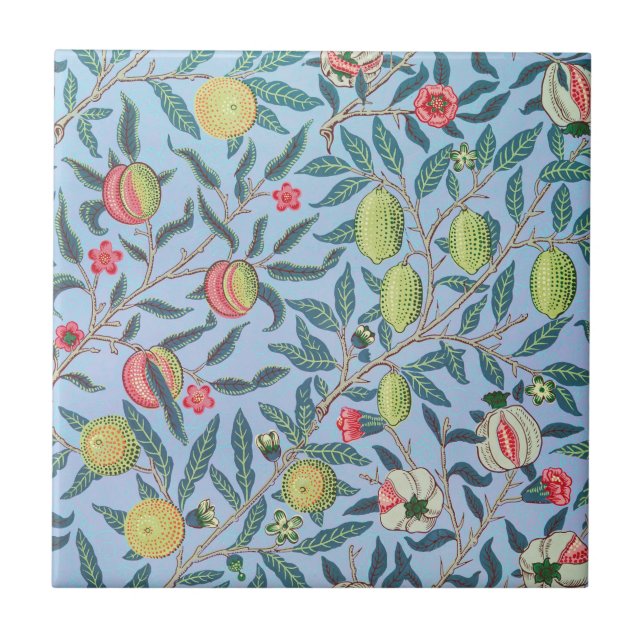 Padrão de Frutas em Pastel de Romã William Morris (Frente)
