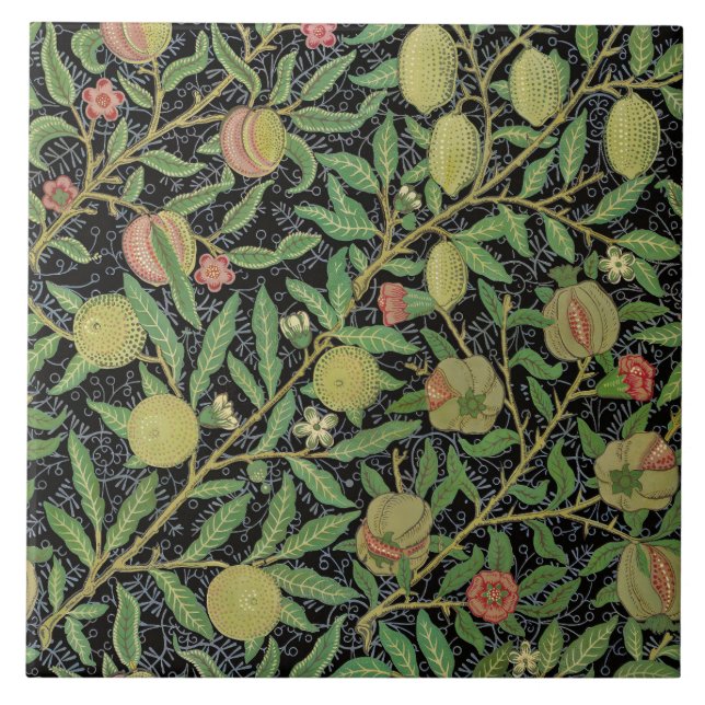 Padrão de Frutas Romã Escura de William Morris (Frente)