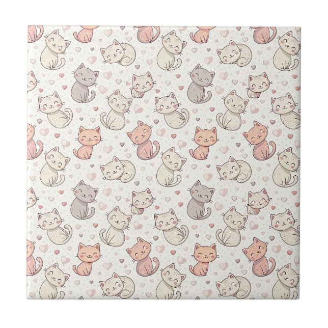 Padrão de Gatinho Chibi Fofo - Design de Gatinho K (Frente)
