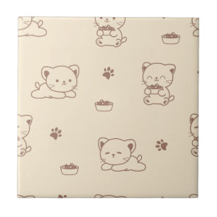 Padrão de Gato Bege Fofo (1)