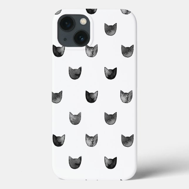 Padrão de Gato de Gato Gótico Branco e Negro (Verso)