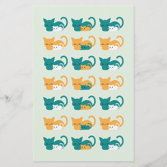 Padrão de gato dormindo fofo III (Frente)