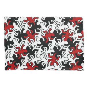 Padrão de Geckos Mosaicos - preto vermelho