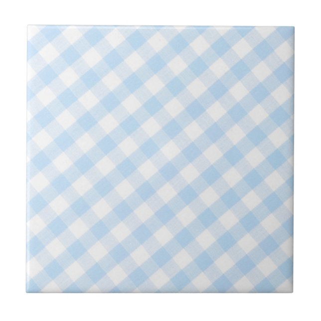 Padrão de gingham azul claro (Frente)
