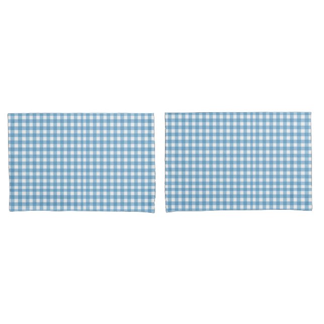 Padrão de Gingham Branco e Azul Aqua (Frente - conjunto)