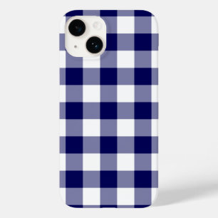 Padrão de Gingham Branco e marinho