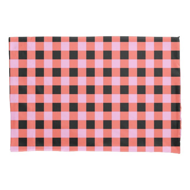 Padrão de Gingham, com Verificação a Preto, Rosa (Frente)