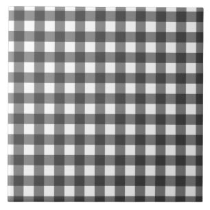 Padrão de Gingham Impressão de Vichy Preto e Bra