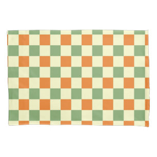 Padrão de Gingham - Laranja Verde Marrom
