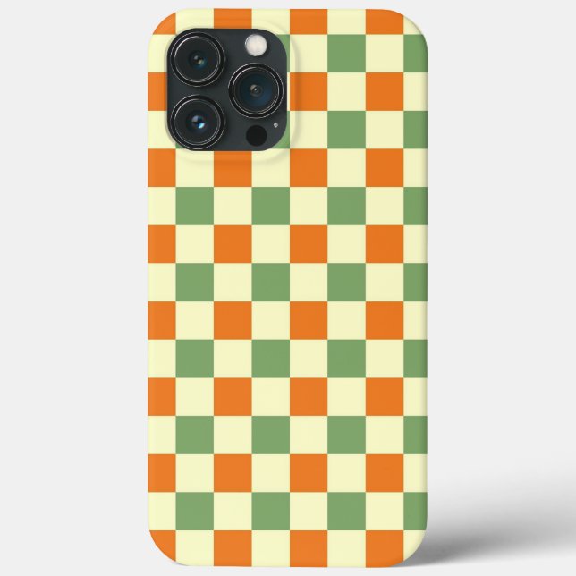 Padrão de Gingham - Laranja Verde Marrom (Verso)