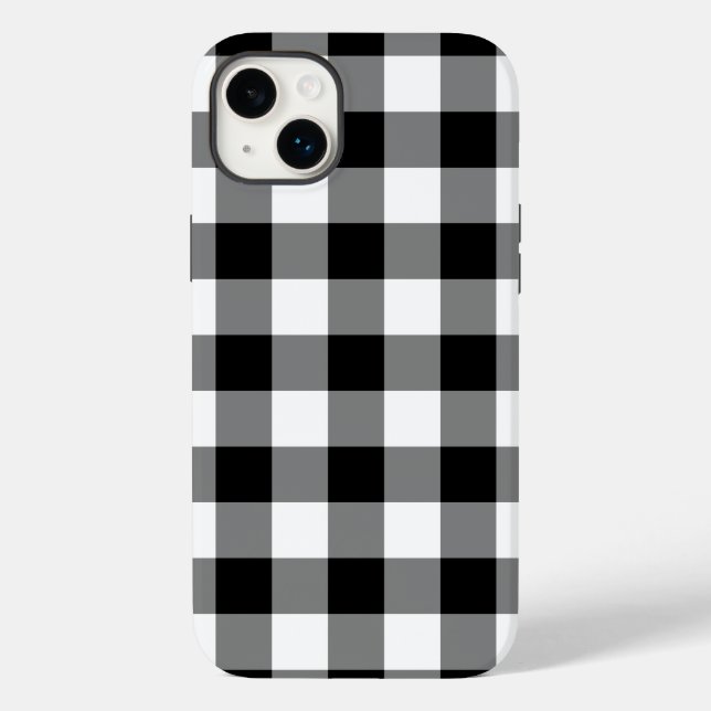 Padrão de Gingham Preto e Branco (Verso)