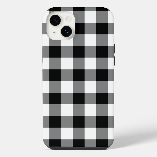Padrão de Gingham Preto e Branco (Verso)