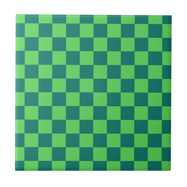 Padrão de Gingham Verde Azul (Frente)