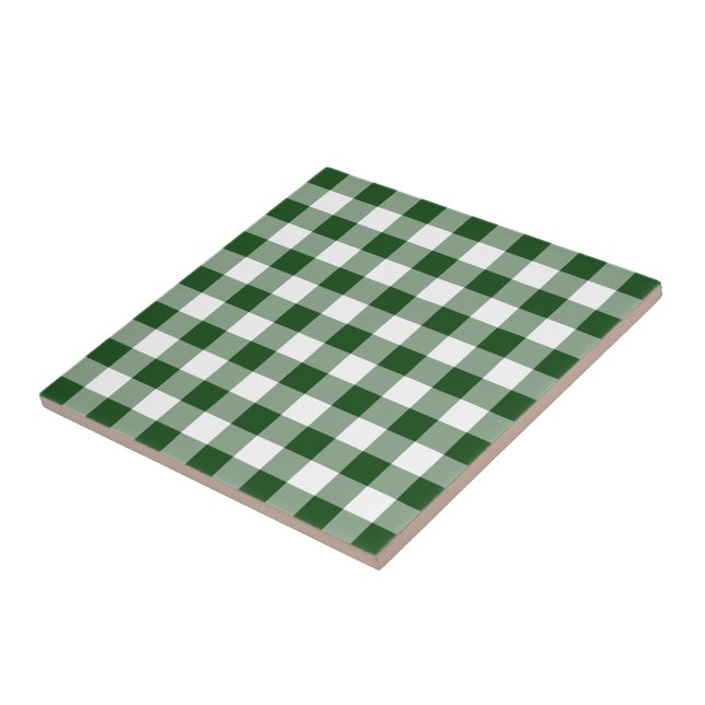 Padrão de Gingham Verde e Branco (Lateral)