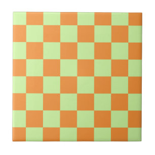 Padrão de Gingham Verificado em Laranja Verde