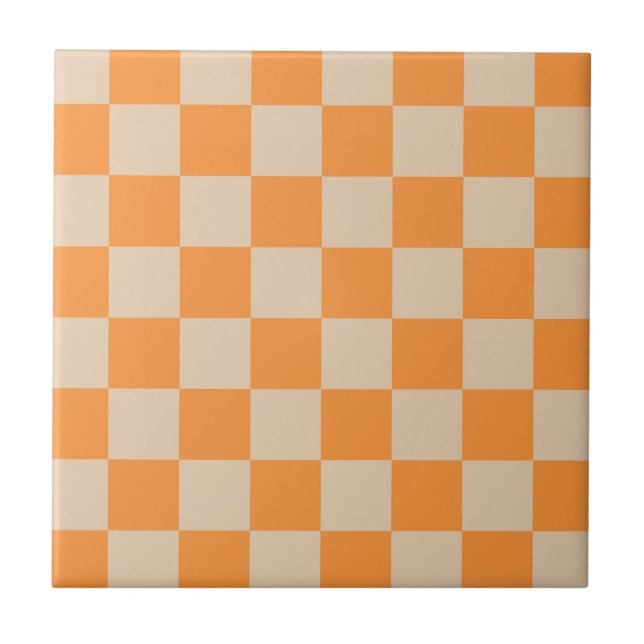 Padrão de Gingham Verificado por Laranja (Frente)