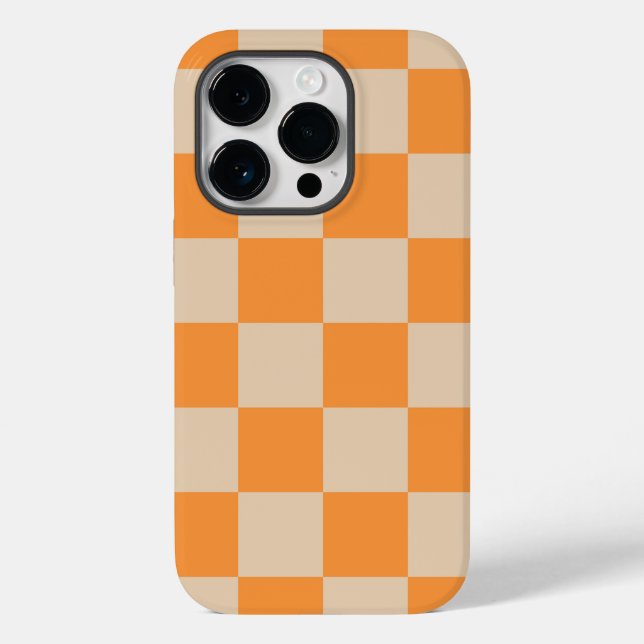 Padrão de Gingham Verificado por Laranja (Verso)