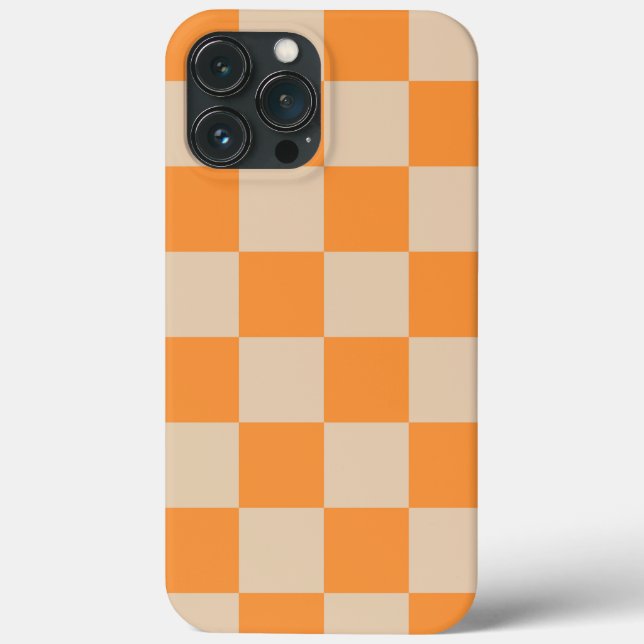 Padrão de Gingham Verificado por Laranja (Verso)