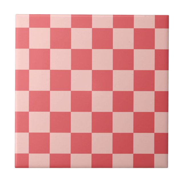 Padrão de Gingham Vermelhos Rosa Verificado (Frente)