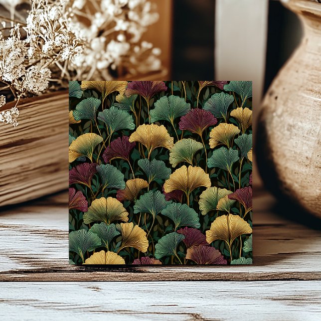 Padrão de Ginkgo Burgundy Teal  (Criador carregado)