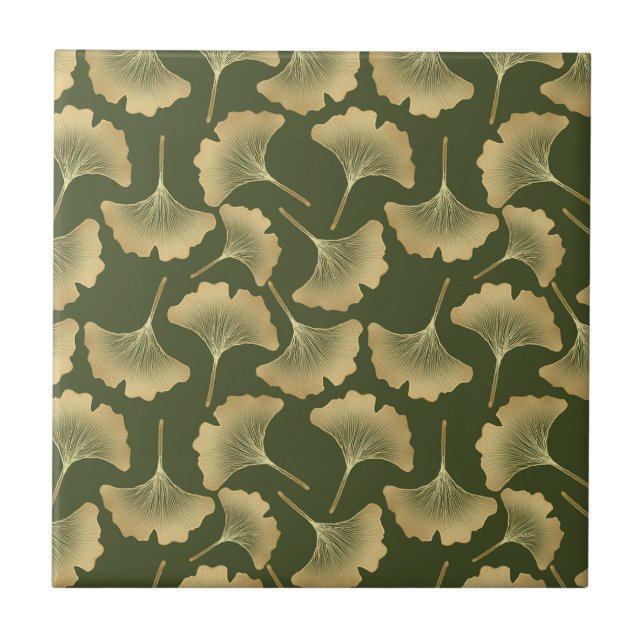 Padrão de Ginkgo em Ouro Minimalista (Frente)