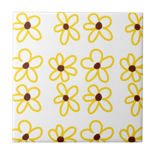 Padrão de girassol castanho-amarelo ventre floral