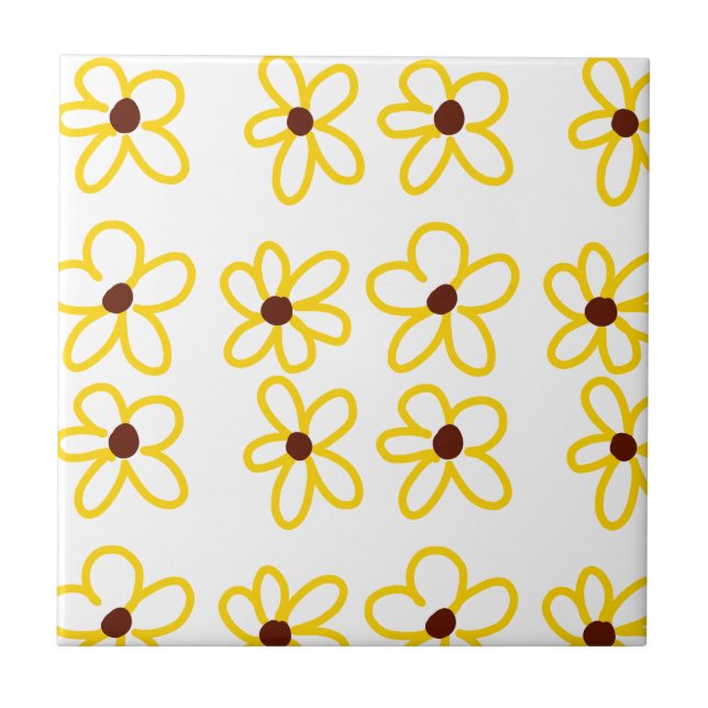 Padrão de girassol castanho-amarelo ventre floral  (Frente)