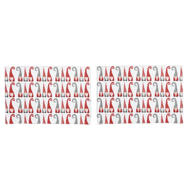 Padrão de Gnomos de Natal Branco Vermelho Bolinhas (Frente - conjunto)