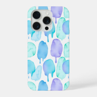 Padrão de Gota de Aquarela Azul Turquesa