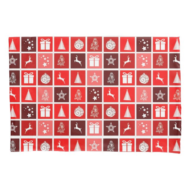 Padrão de Grade de Natal Vermelho Minimalista Mode (Frente)